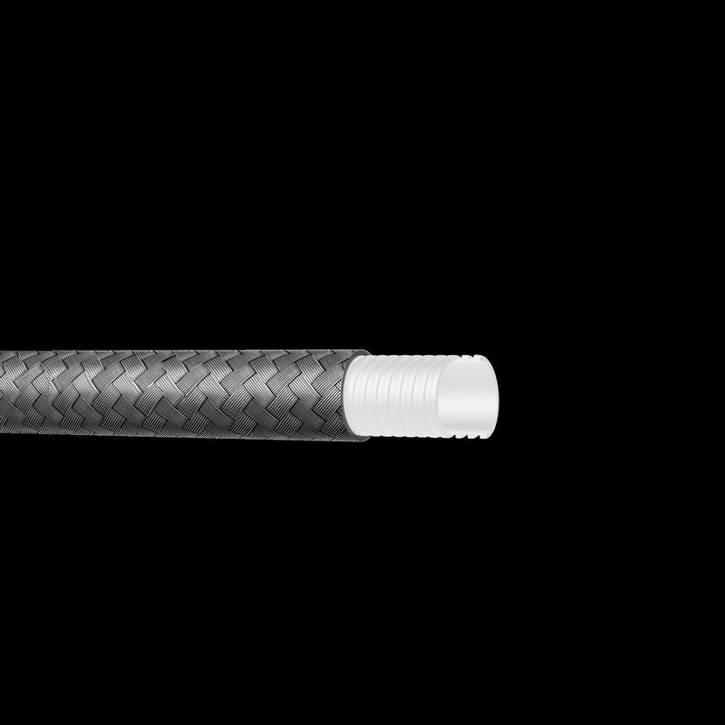 Corrugado externo manguera de teflón de perforación lisa, manguera trenzada de acero PTFE de alta presión