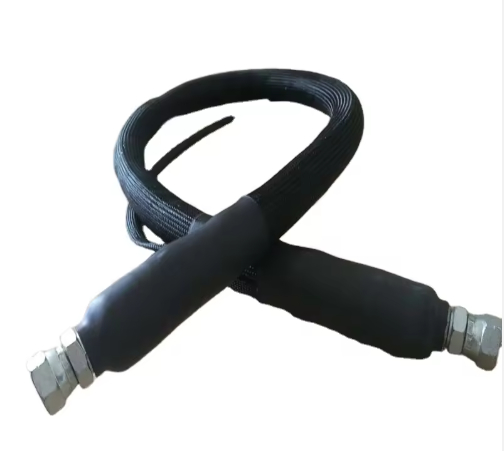 Selang Hot Melt Thermo Elektrik Pemanas DN8 1M 160 Derajat dengan Fitting BSPP / JIC untuk Transfer Aspal