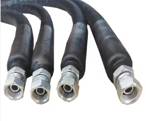 Selang Hot Melt Thermo Elektrik Pemanas DN8 1M 160 Derajat dengan Fitting BSPP / JIC untuk Transfer Aspal